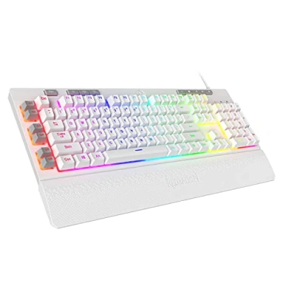 Afbeelding van Redragon K512 Shiva Gaming toetsenbord met achtergrondverlichting, multimediatoetsen, stil mechanisch gevoel, 6 extra geïntegreerde macrotoetsen, speciale multimedia besturing