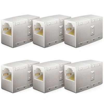 Afbeelding van deleyCON 6 stuks RJ45 stekker Cat6 LAN verlengkabel en netwerkkabel voor Switch TV PS5 PS4 ADSL modem Box Router PC patchkabeladapter met POE aansluiting