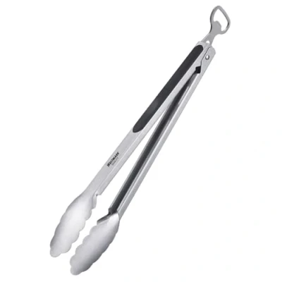 Afbeelding van Westmark grilltang + serveertang met flesopener, roestvrijstalen uiteindes en rubberen handvatten, lengte: 35 cm, roestvrij staal/kunststof, Classic Spezial Mix, zilver/zwart, 1625227Ö