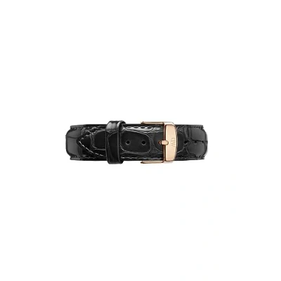 Afbeelding van Daniel Wellington Classic Reading, zwart/roségouden horlogeband, 18 mm, leer, voor dames en heren, zwart, Eén maat, Riem