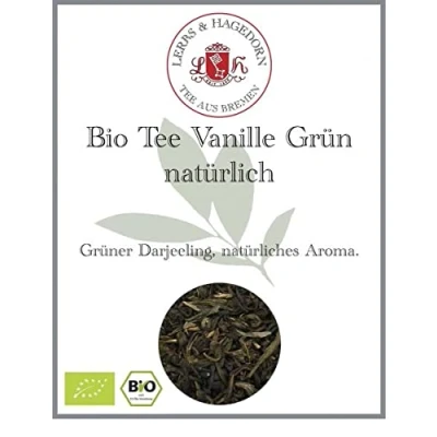 Image de Lerbs &amp; Hagedorn, Darjeeling vert bio avec arôme naturel de vanille 250 g (env. 20 litres)