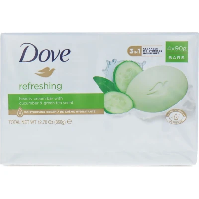Afbeelding van Dove Beauty Cream Bar Refreshing 4 x 90 g