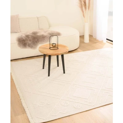 Afbeelding van Japandi Vloerkleed Knit Tribe Wit 120x170 Cm