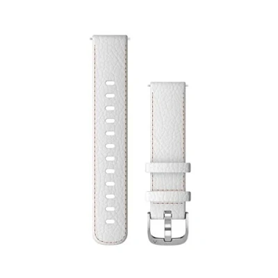 Image de Bracelet Garmin Quick Release 18 mm Cuir Blanc boucle argent