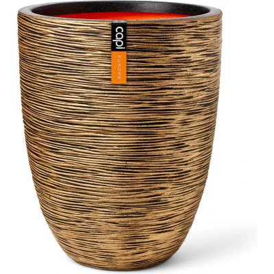 Afbeelding van Vaas elegant laag rib d46xh58 cm zwart goud Capi Europe