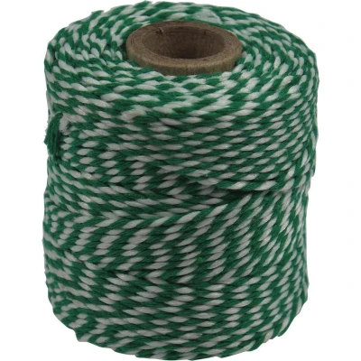 Afbeelding van Katoentouw, Groen wit, Klos Van 50 G, Ongeveer 55 M Touw