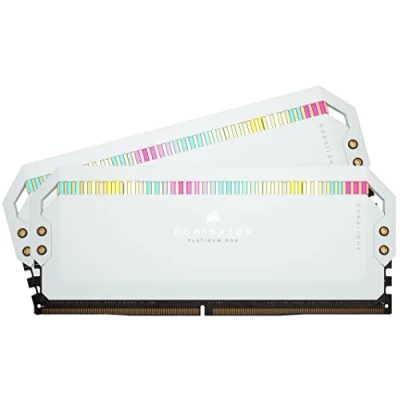 Image de CORSAIR Dominator Platinum RGB DDR5 kit 32 Go: 2 x 16 Go DIMM 288 broches 6200 MHz / PC5 49600 CL36 1.3 V blanc