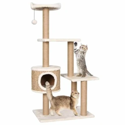 Afbeelding van vidaXL Kattenmeubel met krabpalen 123 cm zeegras