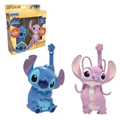 Afbeelding van Lexibook, Disney Stitch, Talkies walkies 3D Stitch et Angel, Portée 500m, 2 canaux de communication, Clip ceinture, Bleu/rose, TW18D1