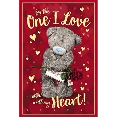Afbeelding van Me to You ALM93054 One I Love With All My Heart 3D verjaardagskaart, afmetingen: 15,2 x 22,9 cm