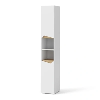 Afbeelding van Vicco Badkamerkast Marelle, Wit/Artisanaal eiken, 30 x 180 cm met deuren en open vakken