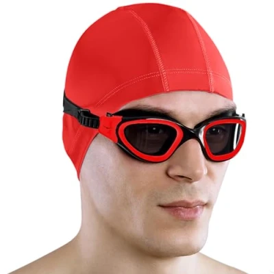 Afbeelding van AqtivAqua DX Zwembril voor kinderen, volwassenen, vrouwen en mannen, (rood, gepolariseerd)