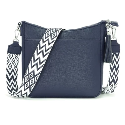 Afbeelding van YISUOHOOM kleine schoudertas voor dames, schoudertas, mobiele telefoon, meerdere vakken, zwart, Blauw (Middle), Modern