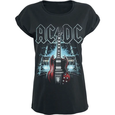Afbeelding van AC/DC High Voltage Guitar T shirt zwart 5XL Katoen Band merch, Bands
