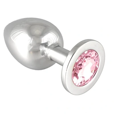 Afbeelding van Rimba Bondage Play Buttplug GROOT met roze kristal