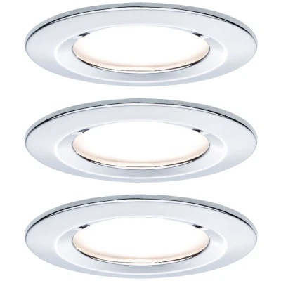 Afbeelding van Paulmann Nova Inbouwlamp voor badkamer Set van 3 stuks LED 18 W IP44 Chroom (glanzend)