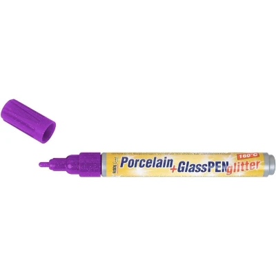 Afbeelding van KREUL Hobby Line 16506 Porselein met glitter, Pen 1 3 mm, violet