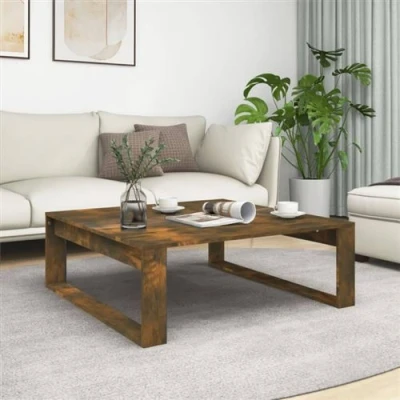 Image de vidaXL Table basse Chêne fumé 100x100x35 cm Bois d&#039;ingénierie815996