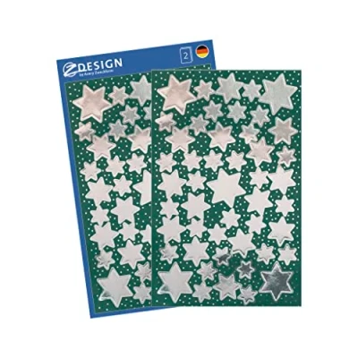 Afbeelding van Avery etiket Z design Christmas pakje a 2 vel zilveren sterren
