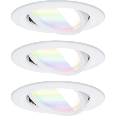 Afbeelding van Paulmann 92433 Spot encastré LED Nova Coin rond 84mm 50 RGBW+ 3x6W 3x500lm 230V Blanc dépoli Alu moulé sous pression