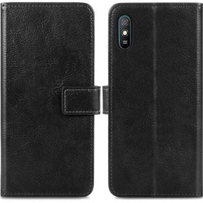 Afbeelding van Xiaomi Redmi 9A Hoesje Met Pasjeshouder iMoshion Luxe Bookcase Zwart