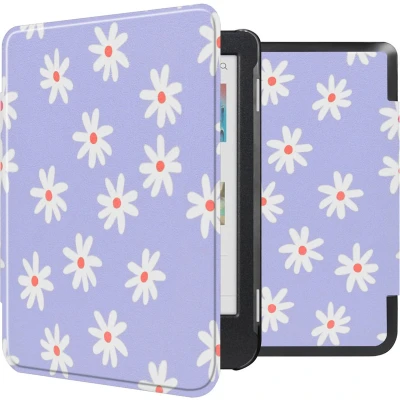 Afbeelding van imoshion Design Slim Hard Case Bookcase voor de Kobo Clara Colour / BW Flowers Distance