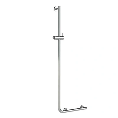 Afbeelding van Tiger Boston muurbeugel met douchestang links, roestvrij staal, gepolijst, 45,3 x 114 7,7 cm
