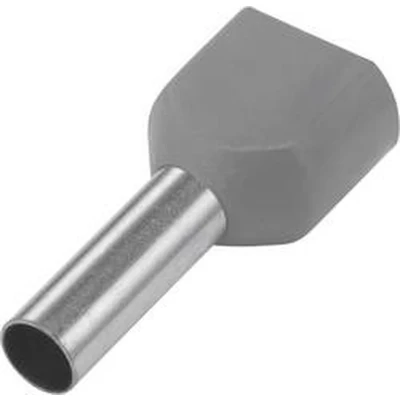 Afbeelding van TRU COMPONENTS 1091315 Dubbele adereindhulzen 4 mm² Deels geïsoleerd Grijs 100 stuk(s)