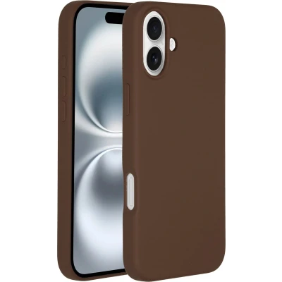 Afbeelding van Accezz Hoesje Geschikt voor iPhone 16 Plus Siliconen Liquid Silicone Backcover MagSafe bruin