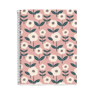 Afbeelding van Miquelrius Notitieboek A4 (210 x 297 mm), 100 vellen geruit 70 g/m², hardkartonnen omslag, 4 gekleurde strepen, spiraalbinding, gaten, notitieboek, mooi schrijfwaren, roze