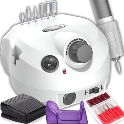 Afbeelding van Nagelvijl Elektrische voor Acryl Gel en Natuurlijke Nagels 30.000 RPM Professionele Nagelboor Nagelboren Instelbare Snelheid Beginners Draagbare E vijlset