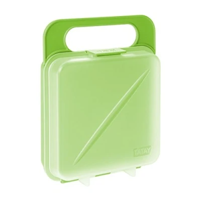 Afbeelding van TATAY Sandwichbox, BPA vrij, herbruikbaar, vaatwasser en magnetronbestendig, invriezen bij 40 C, 1 stuk, kalk. Afmetingen: 14 x 4 18 cm