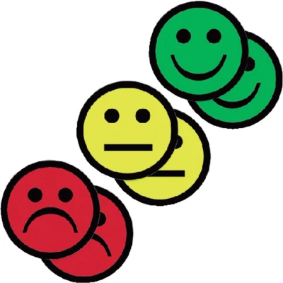 Afbeelding van Magneet smiley 50mm 2x geel groen rood