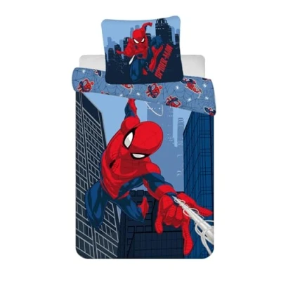 Afbeelding van Jerry Fabrics Spider Man Blue 08&quot; kinderbeddengoed 160 x 200 cm + kussensloop 70 80 cm, 100% katoen