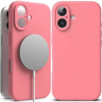 Afbeelding van RINGKE SILICONEN MAGNETISCHE MAGSAFE IPHONE 16 ROZE