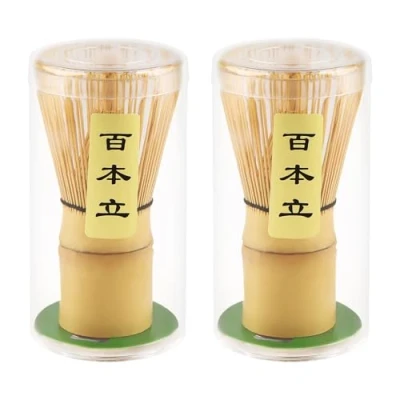 Afbeelding van 2 Stuks Natuurlijke Bamboe Matcha Garde, Handgemaakte Traditionele Kit Japanse Ceremonie, Tea Garde Voor Theeceremonie, Drinken 100 Tanden