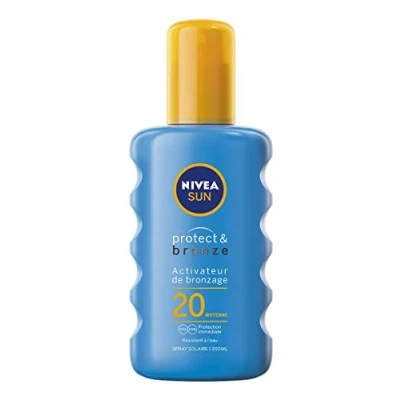 Afbeelding van NIVEA SUN Spray solaire activateur de bronzage Protect &amp; Bronze FPS 20 (1 x 200 ml), huile avec protection UVA/UVB pour un hâle naturellement bronzé, crème