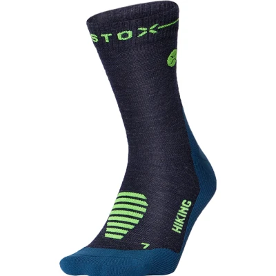 Afbeelding van Merino Hiking Compressie Wandelsokken Heren Dark Blue Green200 3 Blauw
