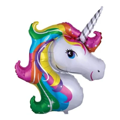 Image de Feuille de ballon Supershape Rainbow Unicorn 87x107cm