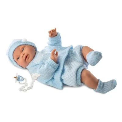 Afbeelding van Llorens Jongens Pop Hugo Vestido Gekleed Met Muts 45Cm