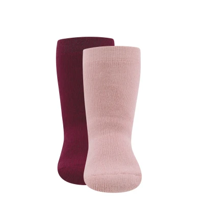 Afbeelding van EWERS 2 paar SoftStep antislip sokken met antislipzool voor jongens en meisjes, rubberen zool, gemaakt in Duitsland, paar, Bordeaux roze