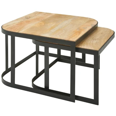 Afbeelding van Sky Style Cakey Vierkante Salontafel Set Lichtbruin