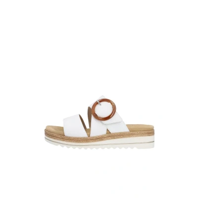 Afbeelding van Remonte Leren Witte Dames Slippers Wit 37