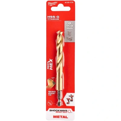 Afbeelding van MILWAUKEE 48894725 SHOCKWAVE HSS TiN metaal boor 11mm
