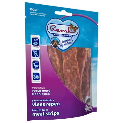 Afbeelding van Renske Gezonde Beloning Vlees Strip Eend 100 GR