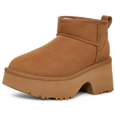 Afbeelding van UGG CLASSIC ULTRA MINI NEW HEIGHTS Gevoerde laarzenSnowbootsDames laarzen Kleur: Cognac Maat: 41