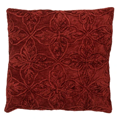 Afbeelding van Dutch Decor AMAR Sierkussen 45x45 cm 100% katoen bloemen design Merlot rood