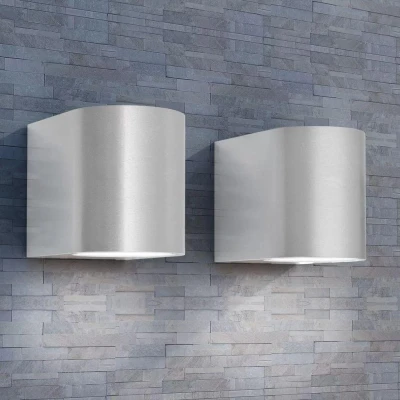 Afbeelding van LED wandlamp tuin neerwaarts rond 2 st