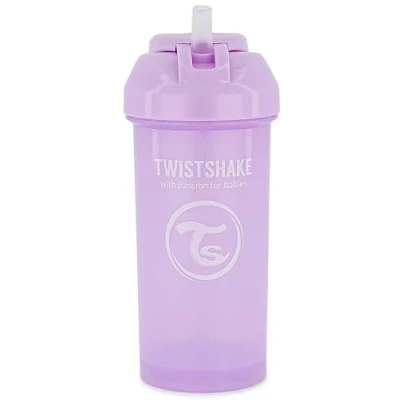 Image de Twistshake Straw Cup Gobelet d&#039;Apprentissage à Paille Anti Fuites 360 ml, Tasse d&#039;Entraînement Bébé avec Souple en Silicone, Bec, Ergonomiques, Sans BPA, 6 Mois et +, Violet Pastel