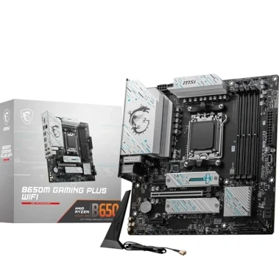 Image de MSI B650M GAMING PLUS WIFI carte mère micro ATX Socket AM5 AMD B650 Chipset USB 3.2 Gen 1, C Gen2, 2 2.5 Gigabit LAN, Wi Fi 6E, Bluetooth graphique embarquée (unité centrale requise) audio HD (8 canaux)